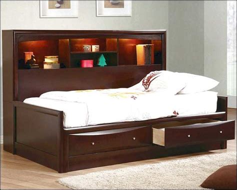 The bed features a full platform bed frame with a smart base mattress base support system. Amusing Full Size Bed Frame With Storage (With images ...