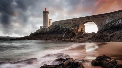 Photos France Plouzane Brittany Nature Bridges Lighthouses 1920x1080