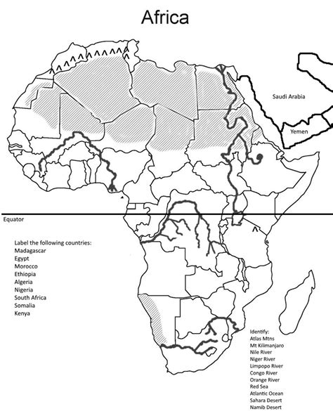 Africa Geography Study Map Diagram Quizlet