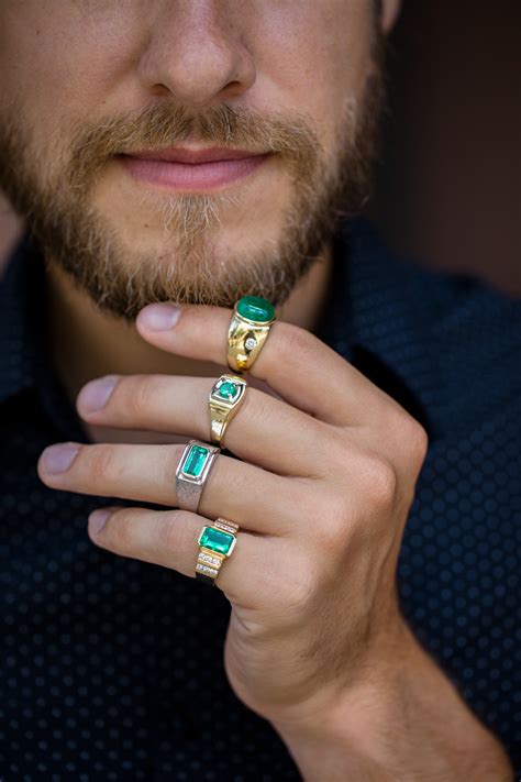 Mens Solitaire Emerald Ring Emeralds International Llc
