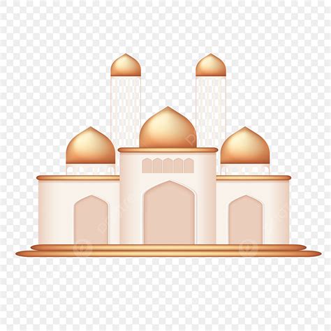 Gambar Kartun Emas Masjid Islam Modern Pola Islam Muslim Vektor 3d