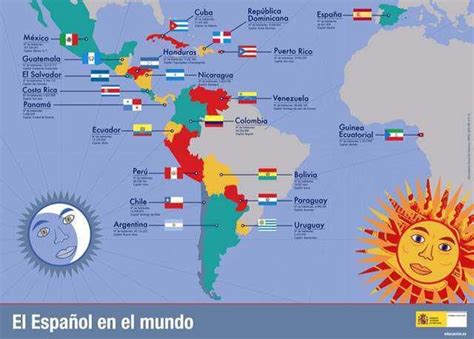 Mapa Del Español En El Mundo Hablar Español Países Hispanohablantes