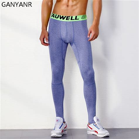 ganyanr running tights men sports leggings yoga basketball compression pants athletic fitness