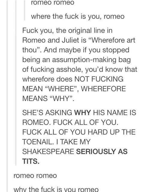Romeo And Juliet According To Tumblr Literature Humor Shakespeare