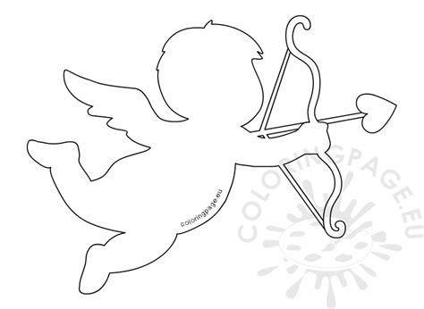 Valentine cupid silhouette clipart - Coloring Page