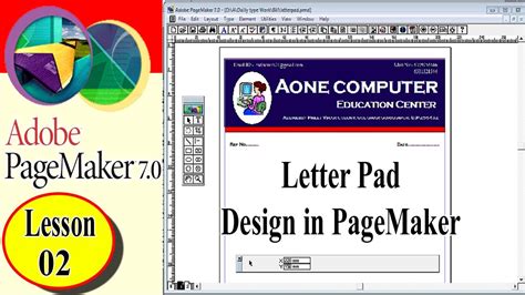 How To Design Letterhead And Letter Pad In Pagemaker Lesson Youtube