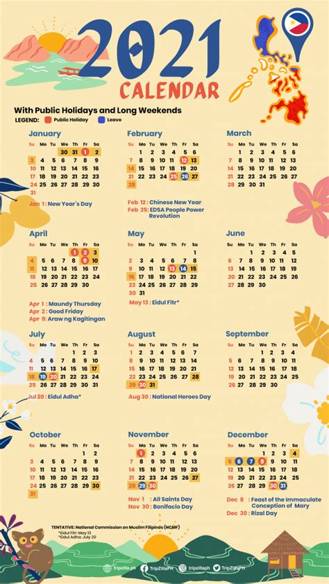 12 Long Weekends In The Philippines In 2021 Calendar And Cheat Sheet