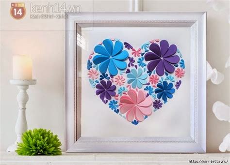Diy Easy Paper Heart Flower Wall Art Diy Craft Projects