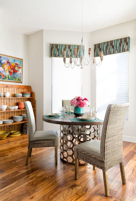 Mixed Materials Add Interest Transitional Dining Room Miami By