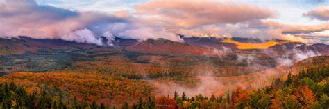 A Panoramic Autumn Sunrise In The Adirondacks Ny Oc 6000x2000