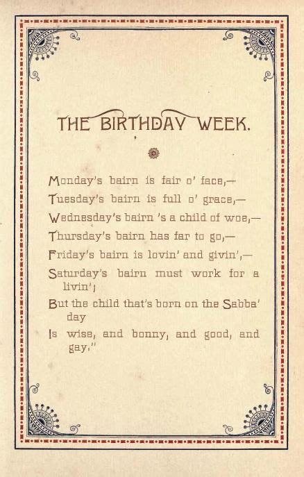 Birthday Poem Days Of The Week Birthdayweekpoem Quotes Humor And