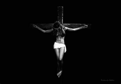 Female Crucifix Black In Dark I Photograph By Ramon Martinez Fine Art