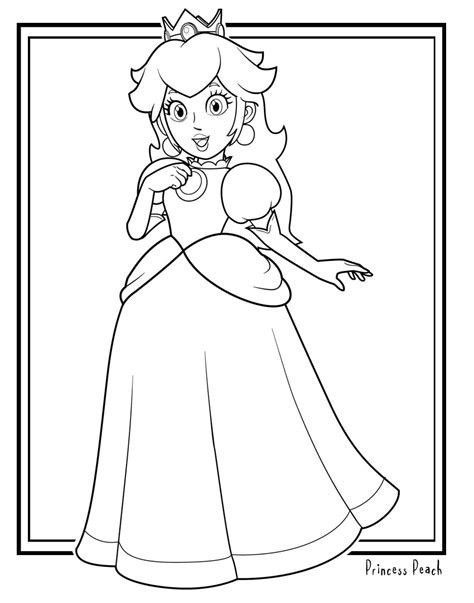Princess Peach And Mario Coloring Pages