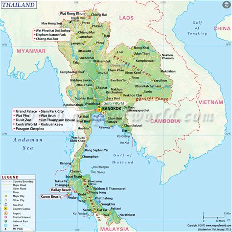 Map Over Thailand Khaosok Yoga