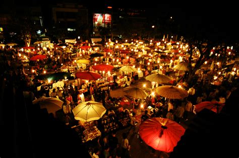 Night Markets Night Bazaar Chiang Mai Thailand Market Night View