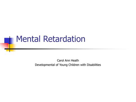 Ppt Mental Retardation Powerpoint Presentation Free Download Id