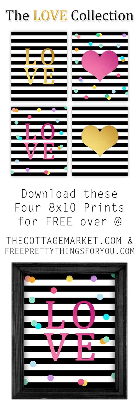 Free Printable Wall Art Love Collection The Cottage Market