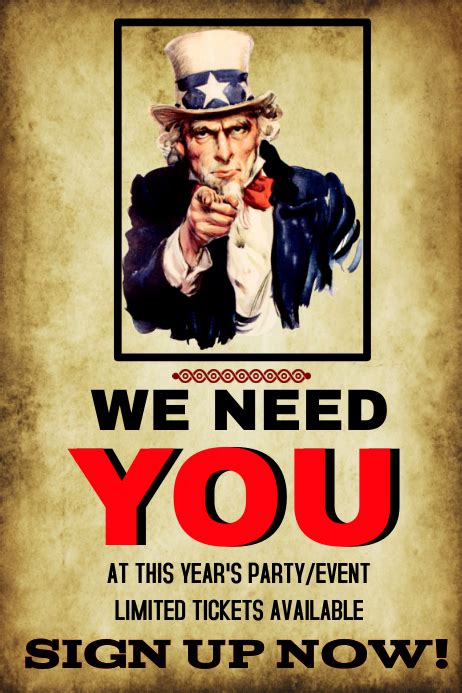 Copy Of Party Or Event We Need You Template Postermywall
