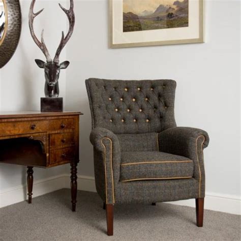 Armchairs & sofas, fabric & leather tags: Harris Tweed Armchair | Tweed Armchair | Curiosity Interiors