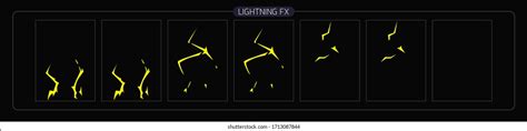 Lightning Animation Effect Thunderbolt Sprite Sheet Immagine