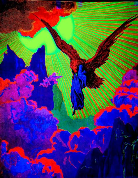 Blacklight Eagle Psychedelic Colors Psychedelic Art Psychedelic Poster