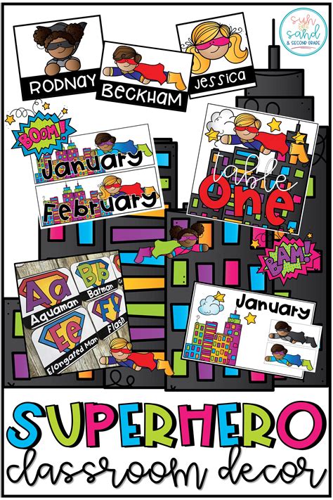 Students will love the brightly colored sea creatures swimming around their learning space everyday. Bright Superhero Theme Classroom Decor Bundle - Editable ...