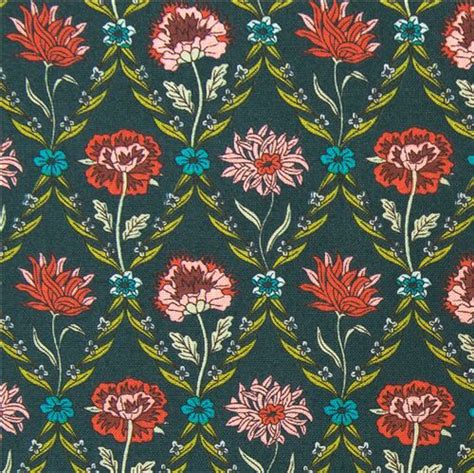 Kew Trellis Diamond Flower Vina Damask Fabric By Liberty Fabrics Fabric