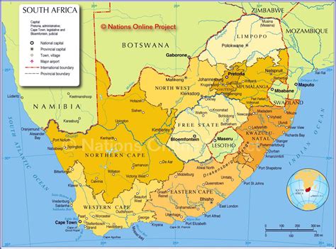 Mapas Imprimidos De Sudáfrica Con Posibilidad De Descargar