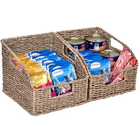 Storageworks Seagrass Wicker Baskets With Built In Handles Hand Woven