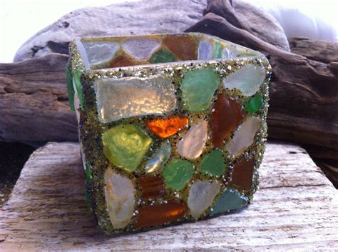 Each pillar candle holder can accommodate 1 votive or pillar candle. Sea Glass Votive-Hawaii Beach Decor Candle Holder from ...