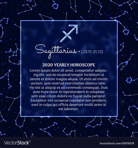 Sagittarius Astrology Horoscope Prediction Banner Vector Image