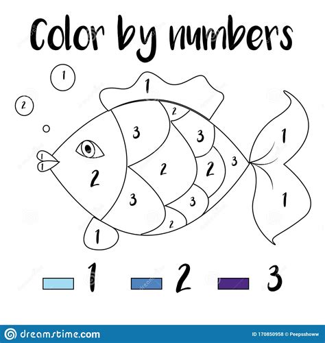 Coloring Page Color By Numbers Educational Children Game Drawing Kids