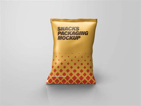 Snacks Pack Pouch Mockup Graphicsfuel