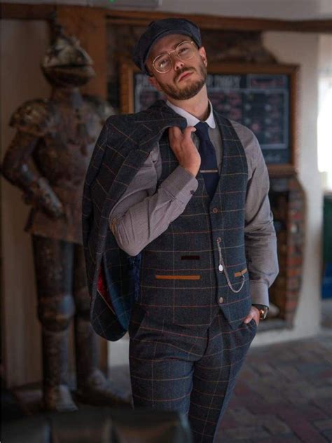 Eton Navy Tweed Suit Marc Darcy Hire5 Menswear