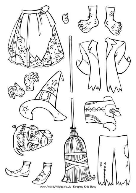 Halloween Paper Doll Costumes