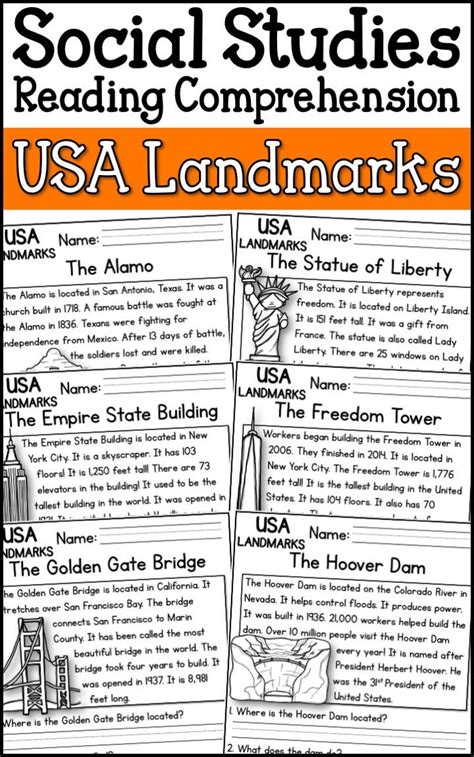 History studies the important past events and incidents. United States Landmarks Reading Comprehension Passages (K-2) - A Page Out of History in 2020 ...