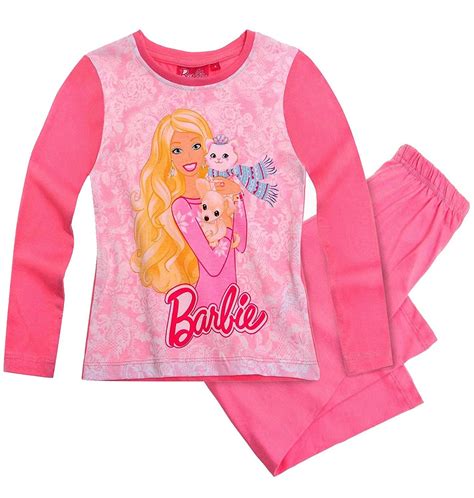 Official Barbie Girls Barbie Pajamas Pj Set With Chihuahua Girls Nightwear Barbie Doll Girls
