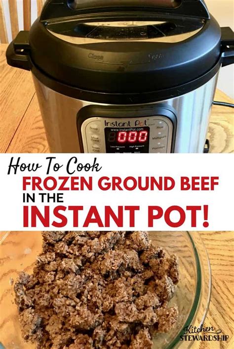 If you're going to use the ground meat (remember, this works not just for beef but for ground chicken and turkey as well) for tacos, try this taco meat from frozen to done in. How to Cook FROZEN Ground Beef in the Instant Pot Pressure ...