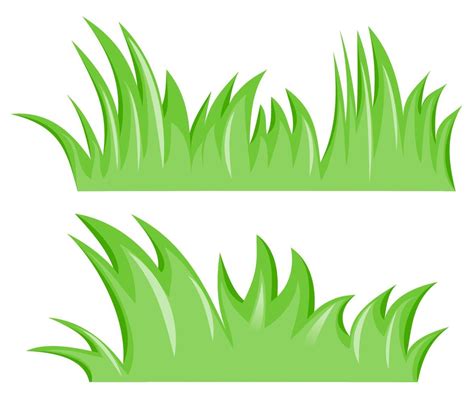 Green Grass Cartoon Cute Grass Isolated On White Background 6960056