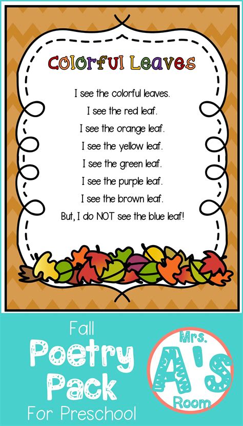 Fall Poems For Preschool Mrs As Room Shared Reading Kindergarten