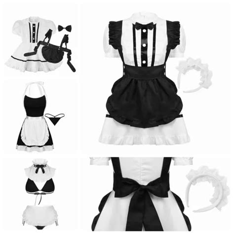 Women‘s Sexy Lingerie Maid Uniform Cosplay Costume G String Fancy Dress