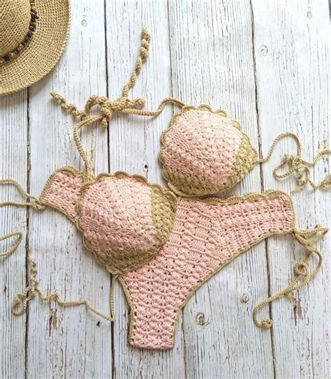 Handmade Crocheted Bikini Soft Cotton Yarn Crochet Bikini Etsy Crochet Bikini Crochet With