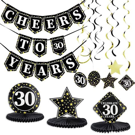 Cheers To 30 Years Party Decorations With Garland Banner Backdrop