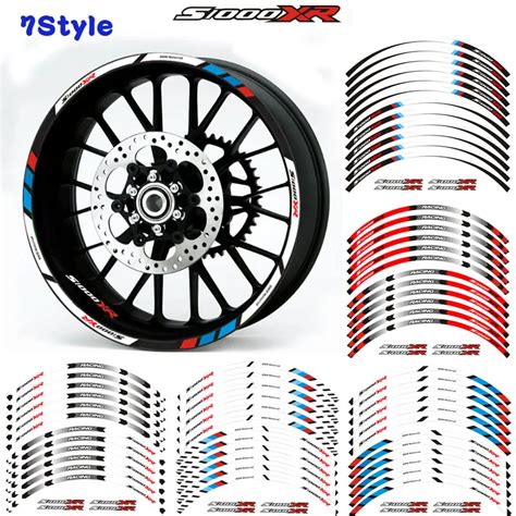 Motorcycle Wheel Decals Reflective Stickers Rim Stripes 7 Color For Bmw