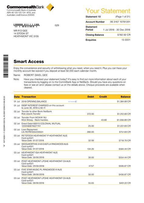 Cara download penyata bank statement cimb bank. Commonwealth Bank statement psd template : High quality ...
