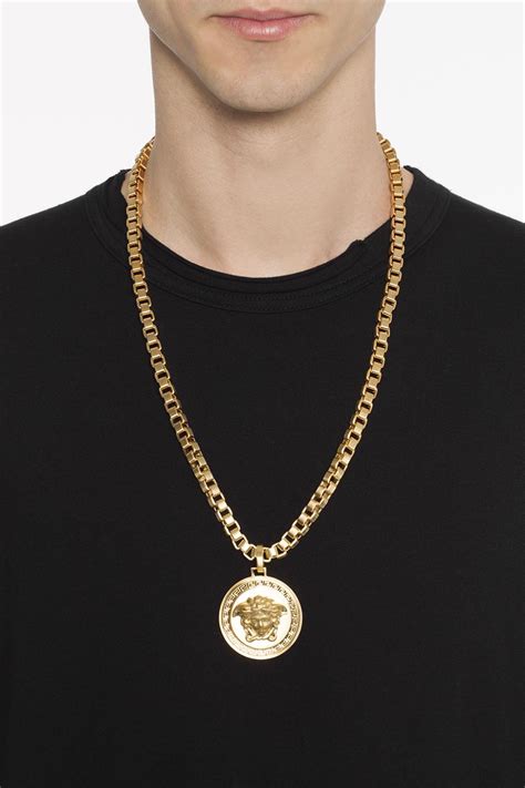 Versace Necklace With Charm In Gold Metallic For Men Lyst
