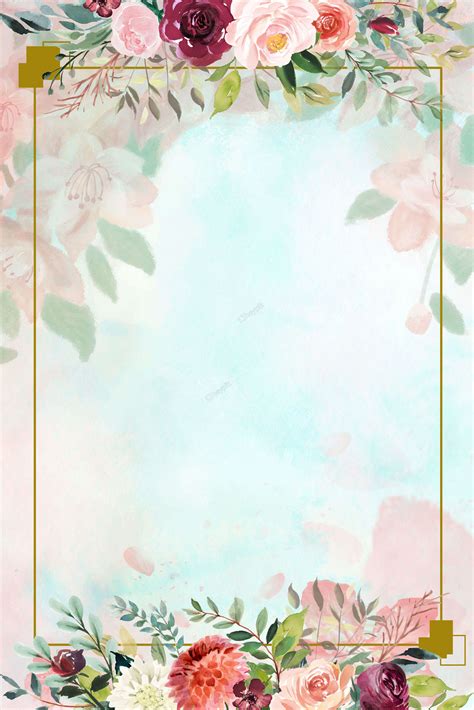 Floral border fresh background poster creative | Molduras para convites
