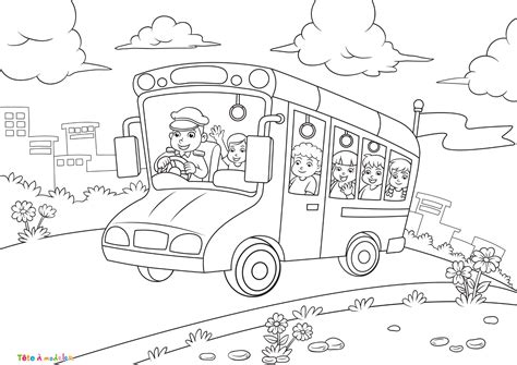 Coloriage d'un bus #01  Un dessin de Tête à modeler