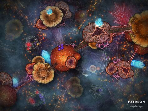 Mushroom Crossing Underdark Battlemap From Angela Maps 4 Versions Animated Art R