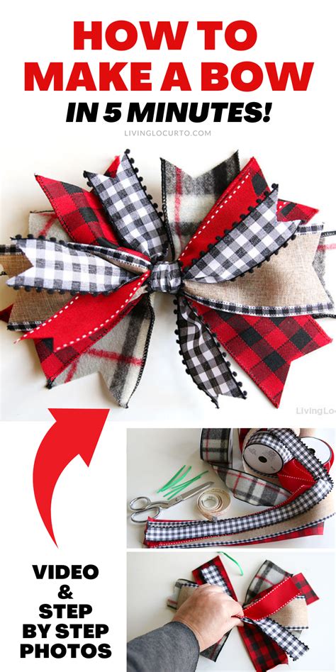 How To Make A Bow In 5 Minutes Christmas Bows Diy Diy Wreath Bow How To Make Bows